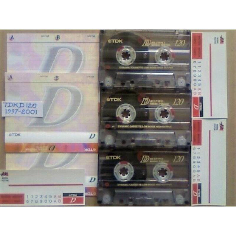 JL CHEAPEST ONLINE 3x TDK D 120 D120 CASSETTE TAPES 1997-2001 W/ CARDS CASES LABELS ALL VGC