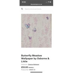 Designer Wallpaper by Osborne and Little-Butterfly Meadows
