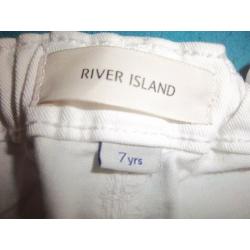 River Island Girls White Jeans Age 7 Years IP1
