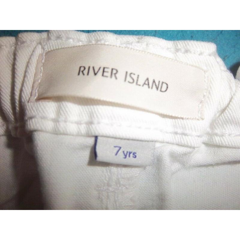 River Island Girls White Jeans Age 7 Years IP1