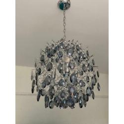 John Lewis & Partners Baroque Crystal Chandelier Ceiling Light, Clear/Blue