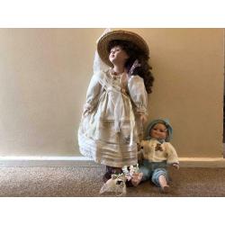 2 Porcelain dolls in great condition