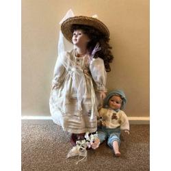 2 Porcelain dolls in great condition