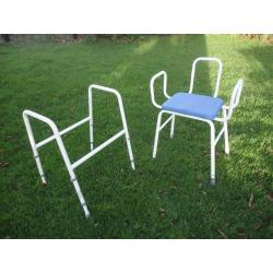 TWO INVALIDITY OAP SHOWER CHAIR AND OVER TOILET FRAME