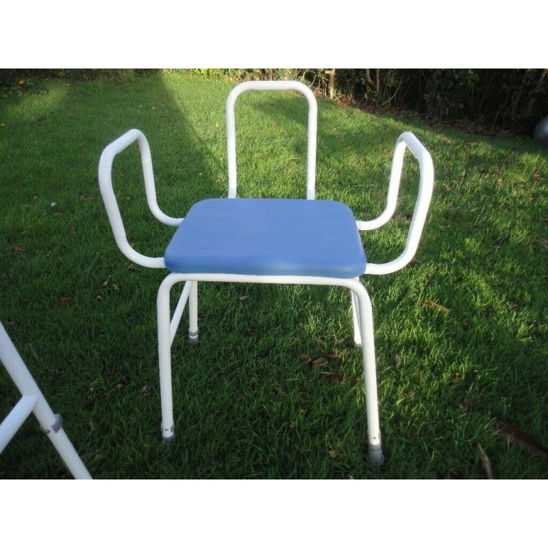 TWO INVALIDITY OAP SHOWER CHAIR AND OVER TOILET FRAME