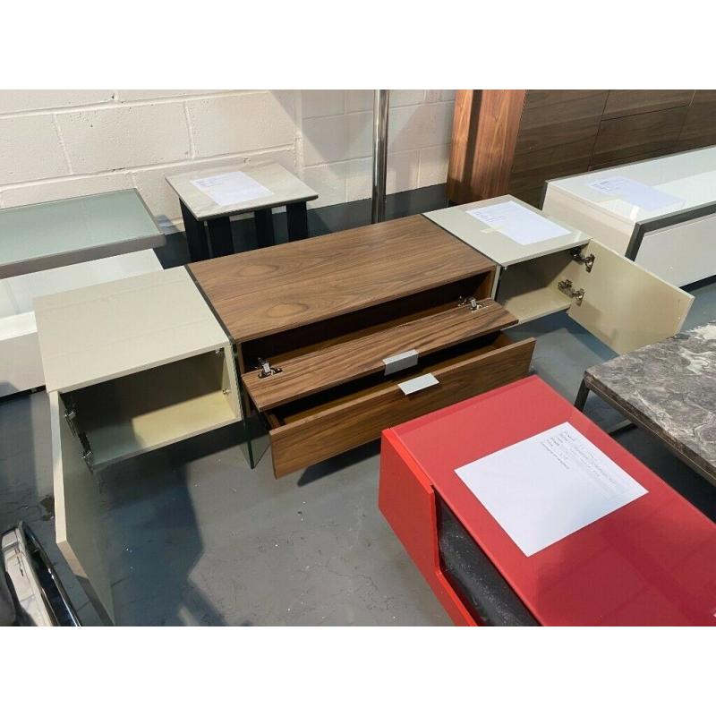 Dwell Sturado TV Unit Light Grey & Walnut