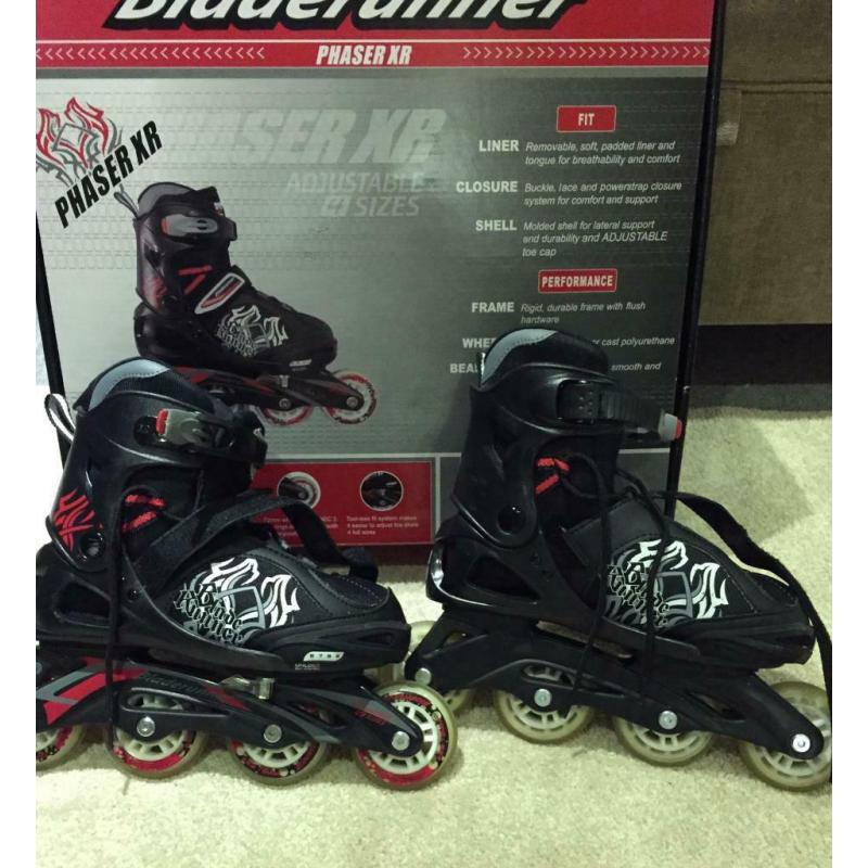 Bladerunner roller blades, safety gear and jacket