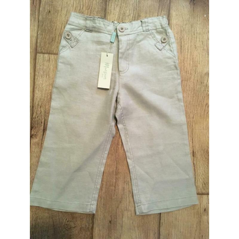 BNWT Boys Monsoon Trousers age 18-24 months perfect condition