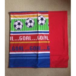 Excellent Condition - Goal Theme - DOUBLE BED Set and Fitted Sheet (2) with Curtains