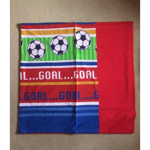 Excellent Condition - Goal Theme - DOUBLE BED Set and Fitted Sheet (2) with Curtains