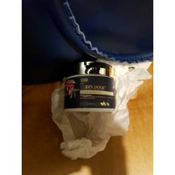Fuzzy duck beauty products and overnight bag