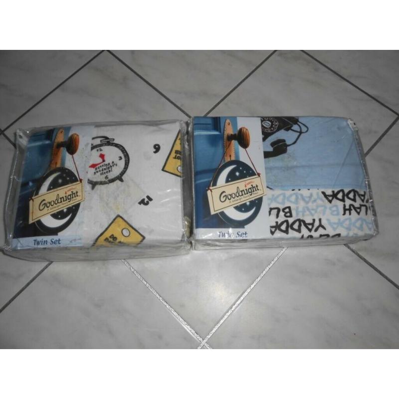 2 sets of brand new novelty childrens bed sheets - will sell separately