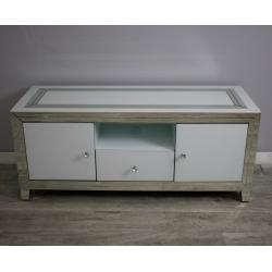 Brianna White Glass Larg TV Unit BRAND NEW