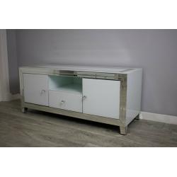 Brianna White Glass Larg TV Unit BRAND NEW
