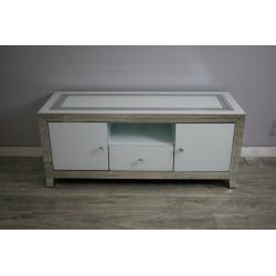 Brianna White Glass Larg TV Unit BRAND NEW