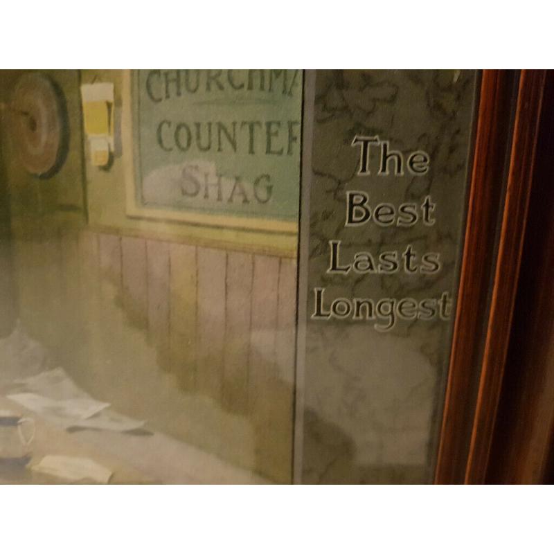 ORIGINAL 1930S CHURCHMAN'S COUNTER SHAG TOBACCO ADVERTISING PICTURE. QUALITY FRAMED