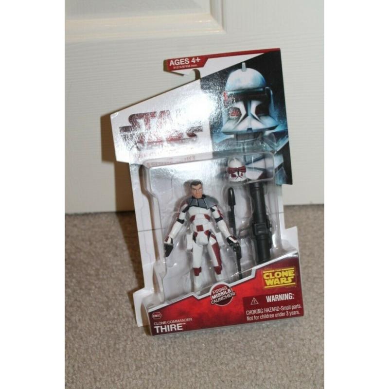 Star Wars The Clone Wars Clone Commander Thire carded figure