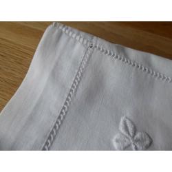 Embroidered nightie case. Antique Irish whitework. Drawn thread work. Bedroom linen.