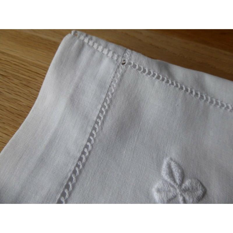 Embroidered nightie case. Antique Irish whitework. Drawn thread work. Bedroom linen.
