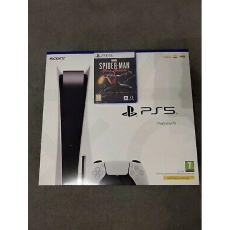 PlayStation 5 console disc edition ps5 with spider man miles morales