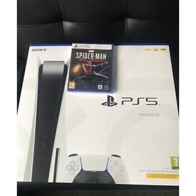 PlayStation 5 console disc edition ps5 with spider man miles morales