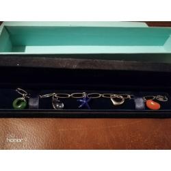 Tiffany Elsa Peretti gemstone charm bracelet