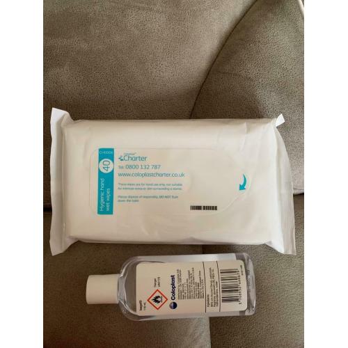 7 Charter antibacteriel wipes and hand gel