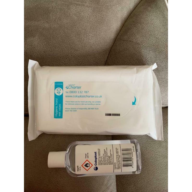 7 Charter antibacteriel wipes and hand gel