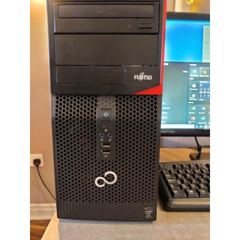 Fujitsu Desktop PC + 24 inch Full HD LG Monitor, i3, 8Gb, SSD+HDD