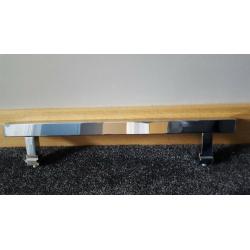 Square chrome towel rail for attaching to radiator