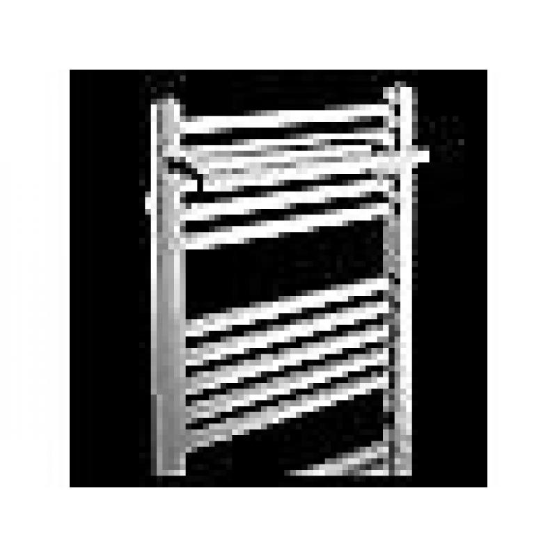 Square chrome towel rail for attaching to radiator