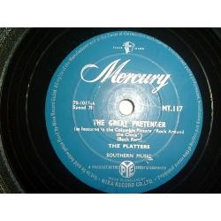 THE PLATTERS 'THE GREAT PRETENDER' / 'ONLY YOU(AND YOU ALONE)' 78RPM VINYL,LATE 1950'S.
