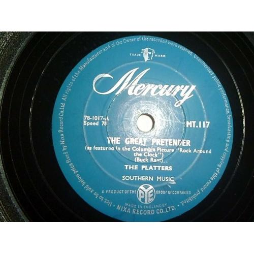 THE PLATTERS 'THE GREAT PRETENDER' / 'ONLY YOU(AND YOU ALONE)' 78RPM VINYL,LATE 1950'S.