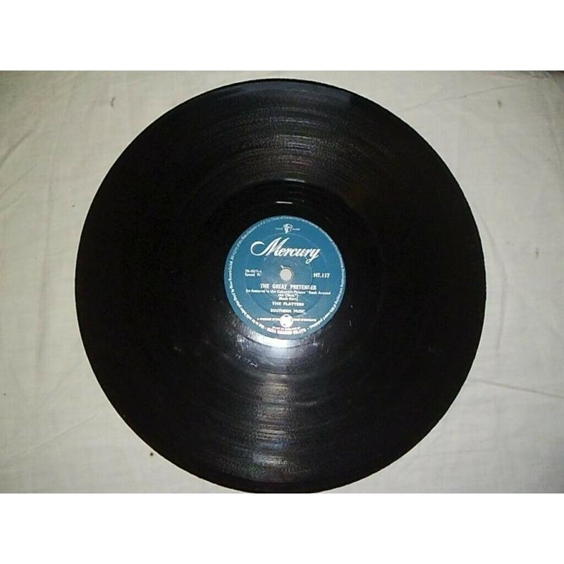 THE PLATTERS 'THE GREAT PRETENDER' / 'ONLY YOU(AND YOU ALONE)' 78RPM VINYL,LATE 1950'S.