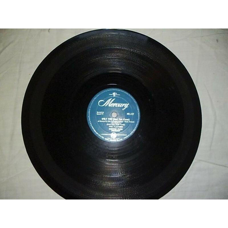 THE PLATTERS 'THE GREAT PRETENDER' / 'ONLY YOU(AND YOU ALONE)' 78RPM VINYL,LATE 1950'S.