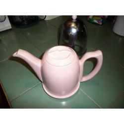 Retro Pink Coffee Pot with Chrome Warmer