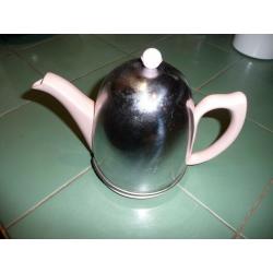 Retro Pink Coffee Pot with Chrome Warmer