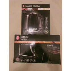 Brajd new russell hobbs black kettle and toaster set