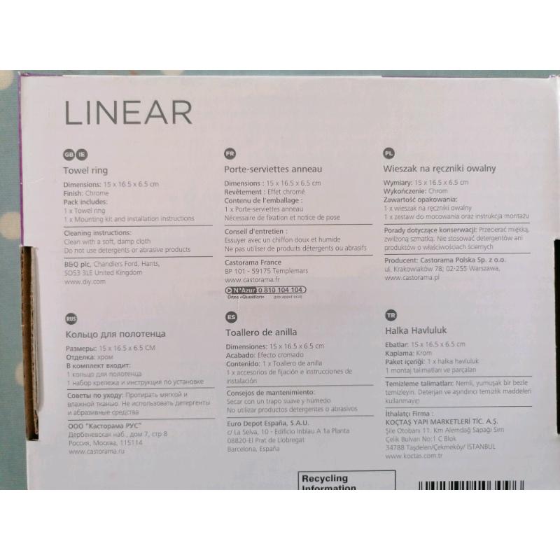 Brand new Cooke & Lewis linear towel holder, chrome