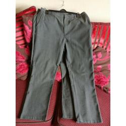 2 x Pairs Boys Grey School Trousers - Size 36inch Waist