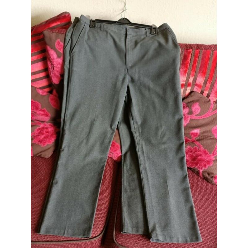 2 x Pairs Boys Grey School Trousers - Size 36inch Waist
